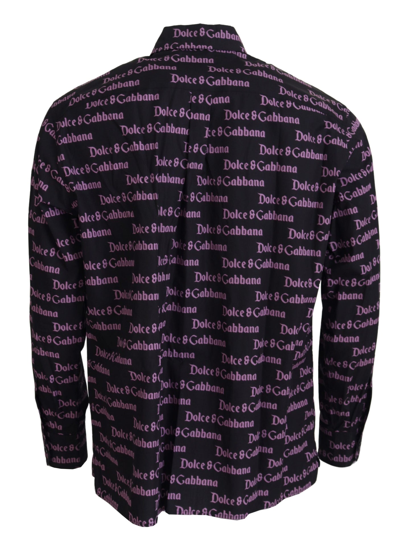 Camisa formal entallada con logo negro y morado de Dolce & Gabbana
