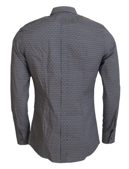 Camisa de vestir formal ajustada GOLD gris marrón Dolce & Gabbana