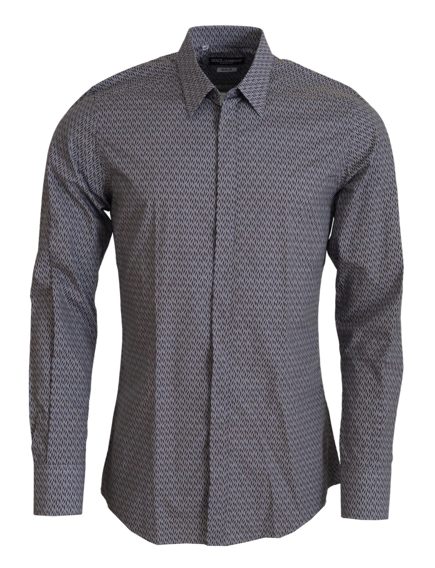 Camisa de vestir formal ajustada GOLD gris marrón Dolce & Gabbana