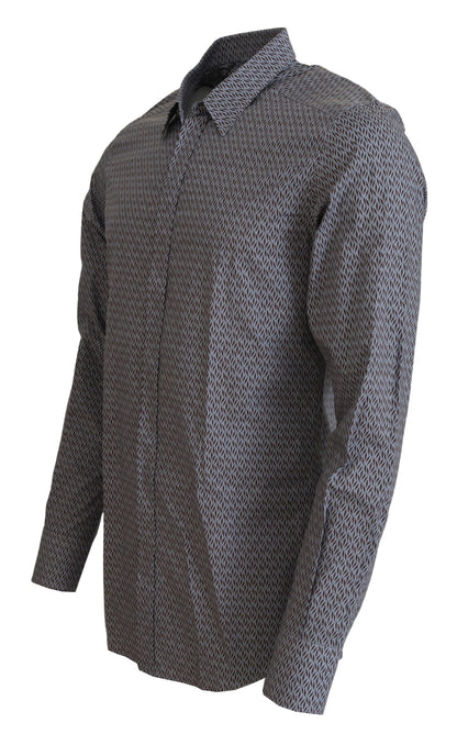 Camisa de vestir formal ajustada GOLD gris marrón Dolce & Gabbana