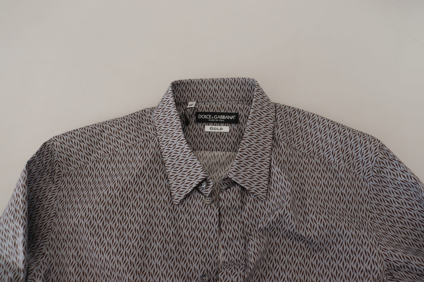 Camisa de vestir formal ajustada GOLD gris marrón Dolce & Gabbana
