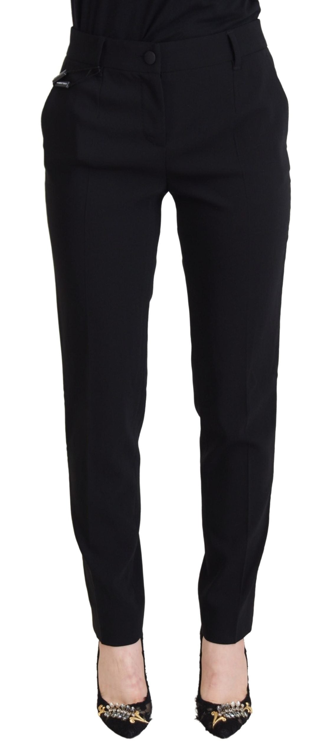 Pantalones de mujer Dolce & Gabbana negros de talle alto