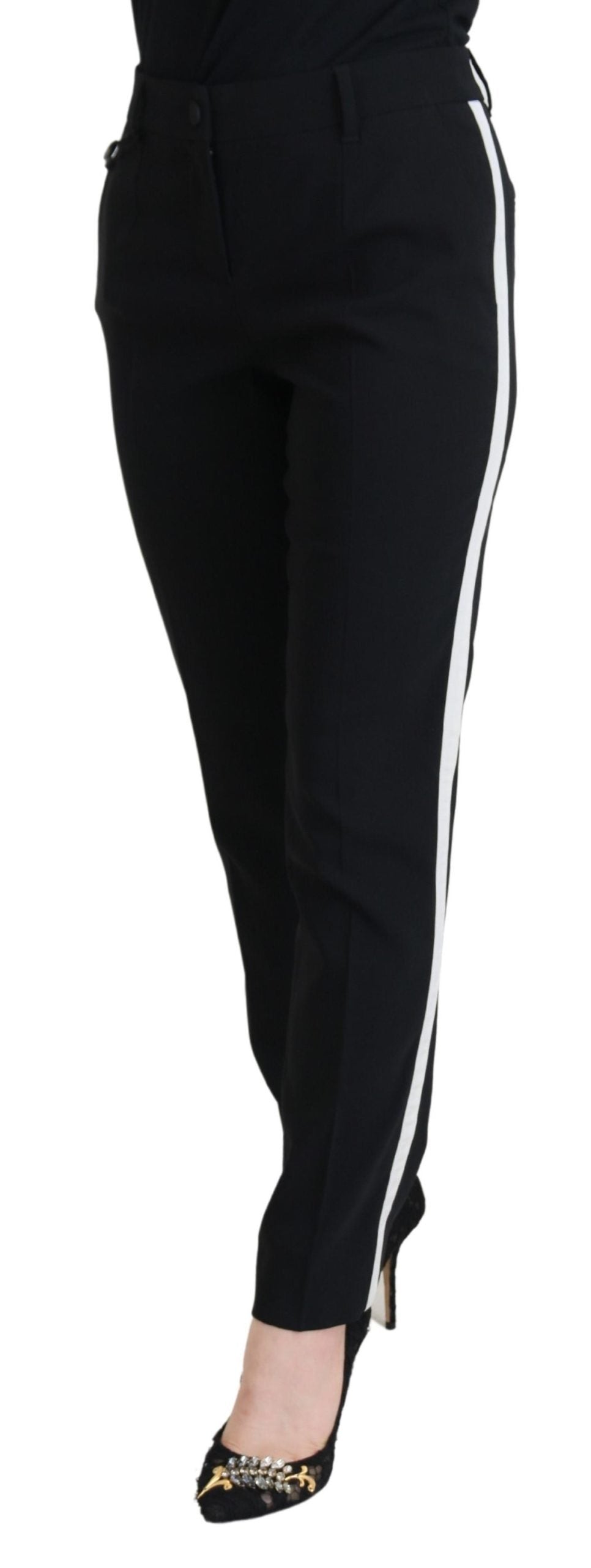 Pantalones de mujer Dolce & Gabbana negros de talle alto