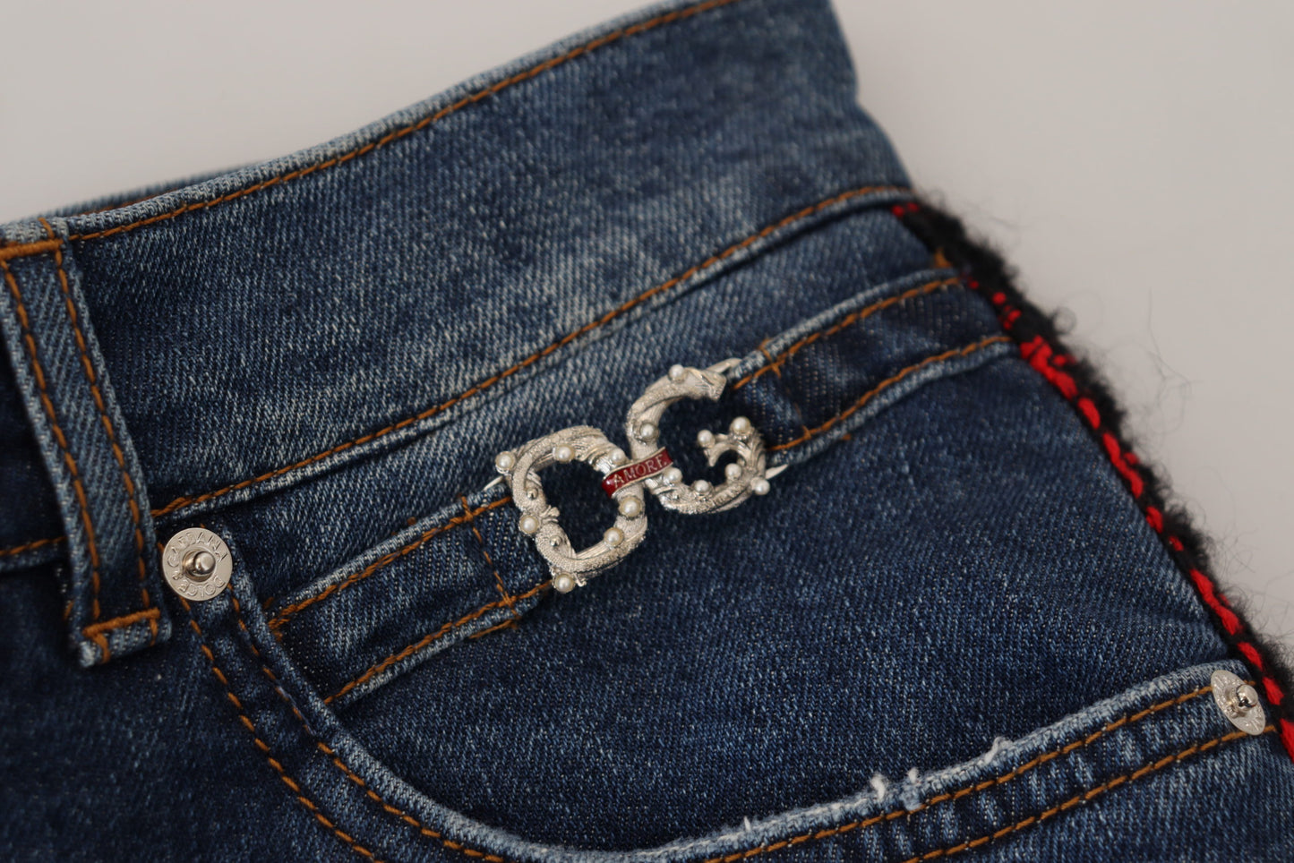 Vaqueros pitillo a cuadros azules Dolce & Gabbana