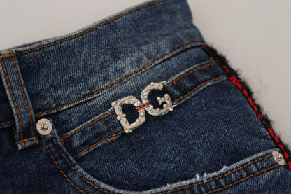 Vaqueros pitillo a cuadros azules Dolce & Gabbana
