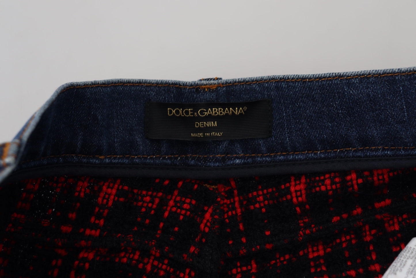 Vaqueros pitillo a cuadros azules Dolce & Gabbana