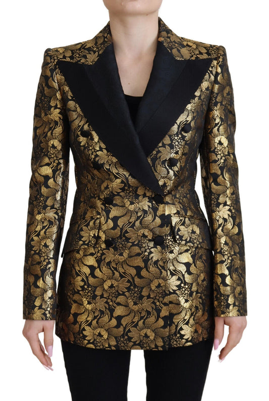 Dolce & Gabbana Chaqueta de jacquard en negro y oro