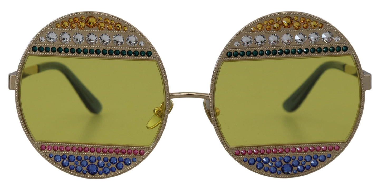 Gafas de sol Dolce & Gabbana Gold Oval Metal Crystals Shades DG2209B