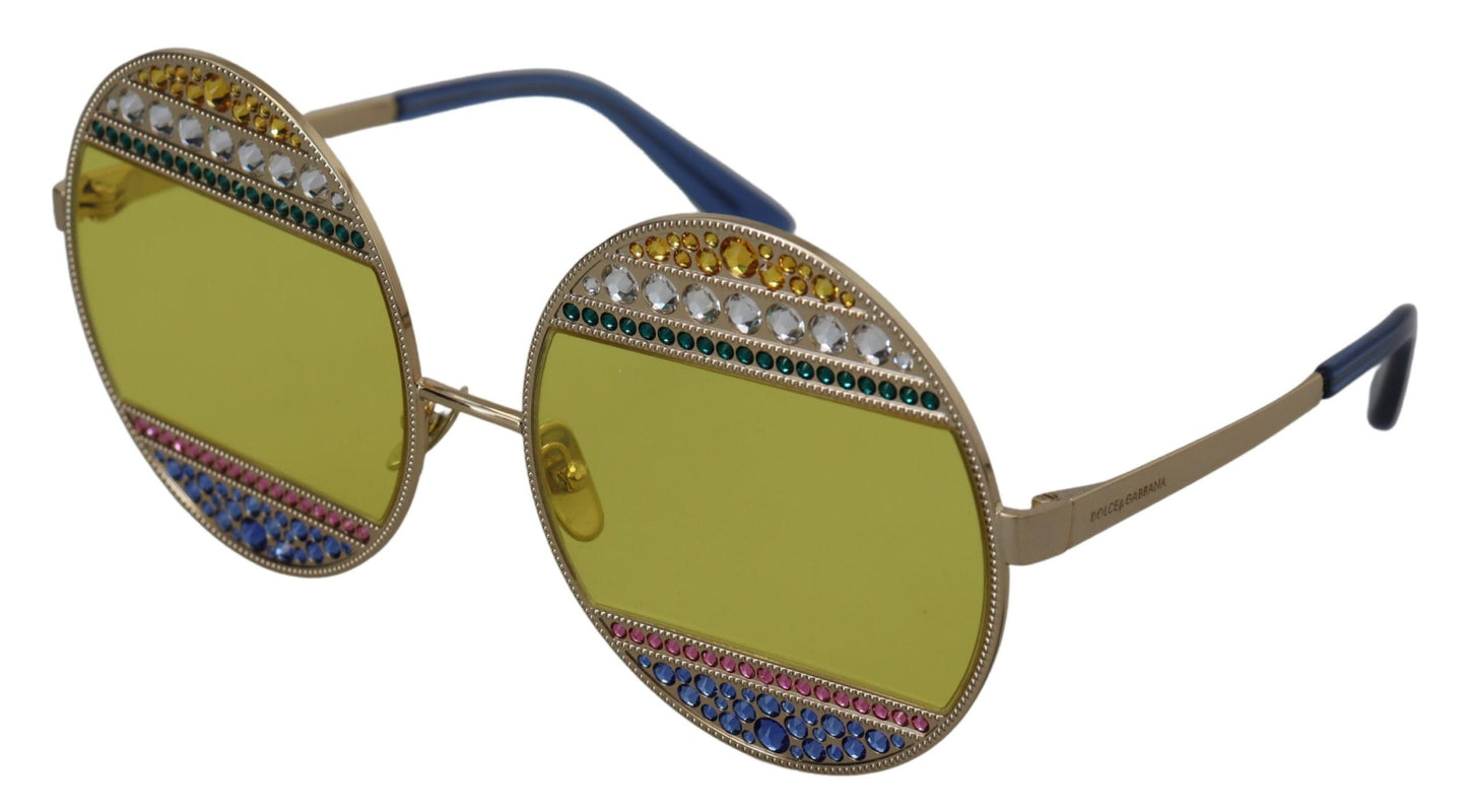 Gafas de sol Dolce & Gabbana Gold Oval Metal Crystals Shades DG2209B