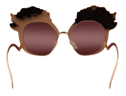 Gafas de sol Dolce & Gabbana DG2202 con bordado de lentejuelas de rosas en oro rosa