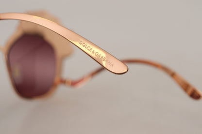 Gafas de sol Dolce & Gabbana DG2202 con bordado de lentejuelas de rosas en oro rosa