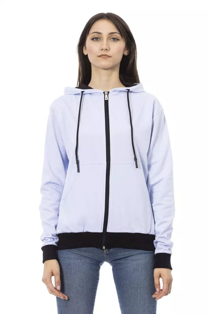 Jersey de mujer Baldinini Trend de algodón morado con capucha ajustable