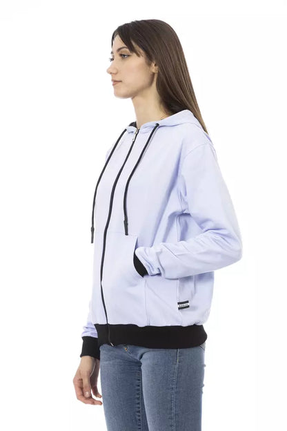 Jersey de mujer Baldinini Trend de algodón morado con capucha ajustable