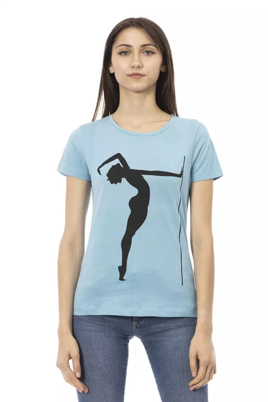 Camiseta Trussardi Action de Algodón Azul Claro para Mujer