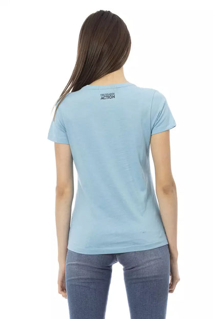 Camiseta Trussardi Action de Algodón Azul Claro para Mujer