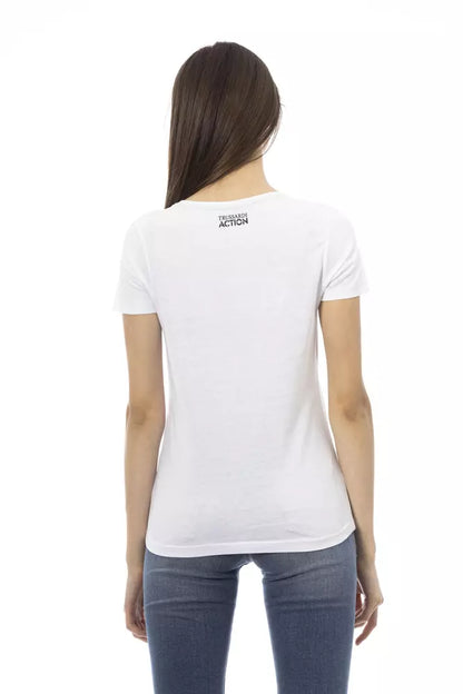 Camiseta Blanca de Algodón Trussardi Action para Mujer