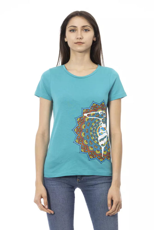 Camiseta Trussardi Action de algodón azul claro para mujer