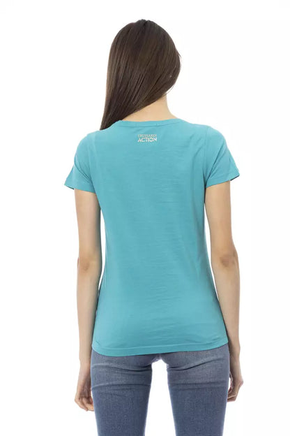 Camiseta Trussardi Action de algodón azul claro para mujer