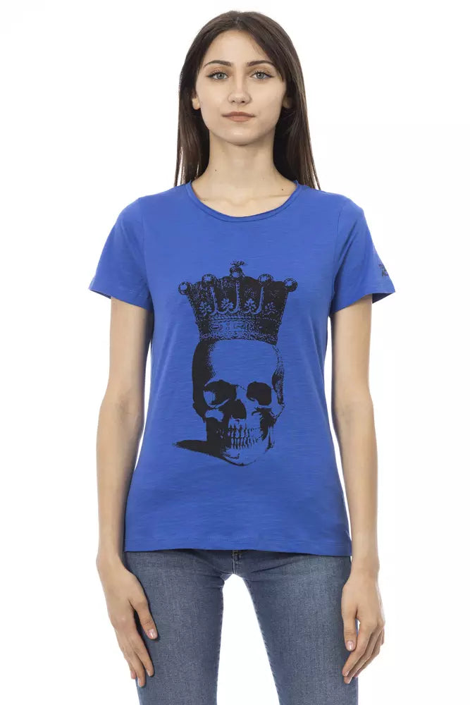 Camiseta de algodón azul para mujer Trussardi Action