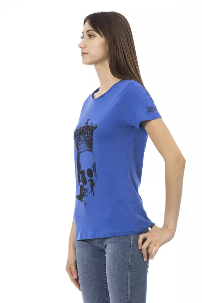 Camiseta de algodón azul para mujer Trussardi Action