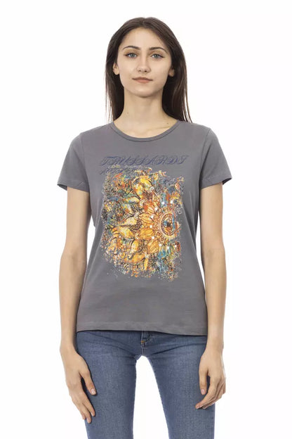 Camiseta Trussardi Action Gris Algodón para Mujer