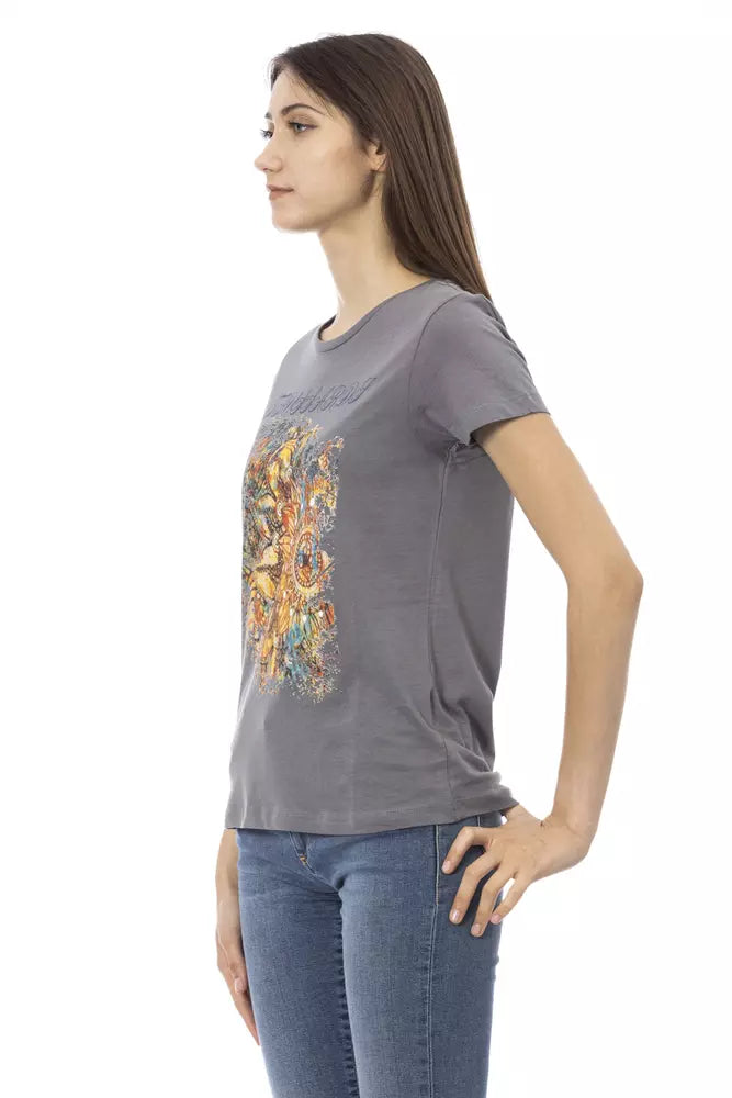 Camiseta Trussardi Action Gris Algodón para Mujer