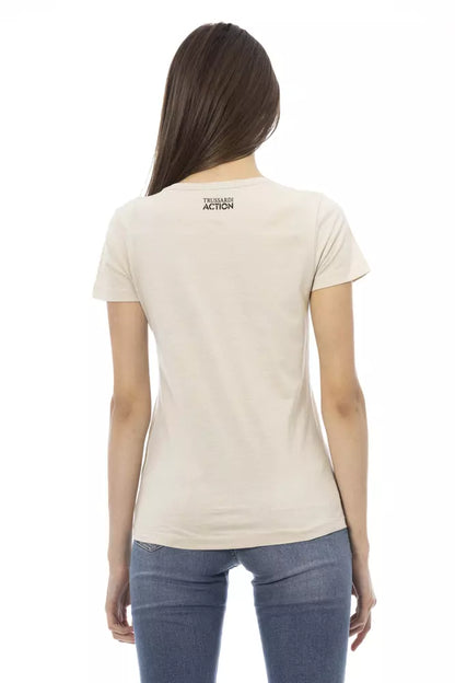Trussardi Action Camiseta de algodón beige para mujer
