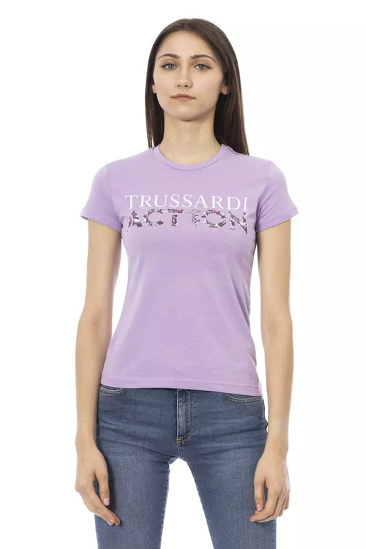 Camiseta Trussardi Action de algodón morado para mujer