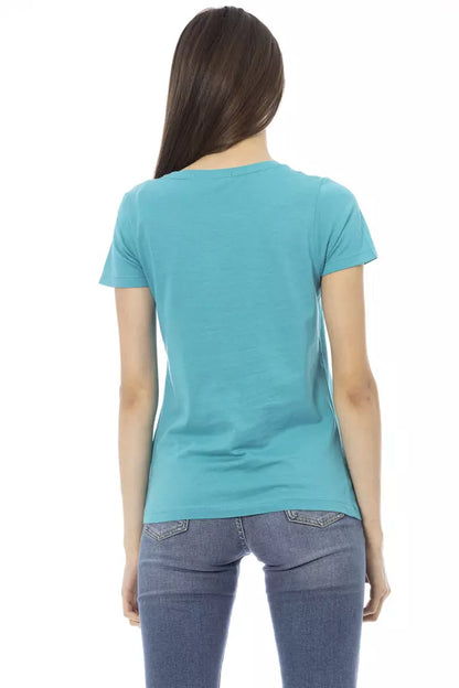 Camiseta Trussardi Action de algodón azul claro para mujer