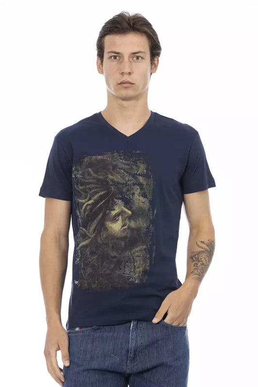 Trussardi Action Camiseta de Algodón Azul para Hombre