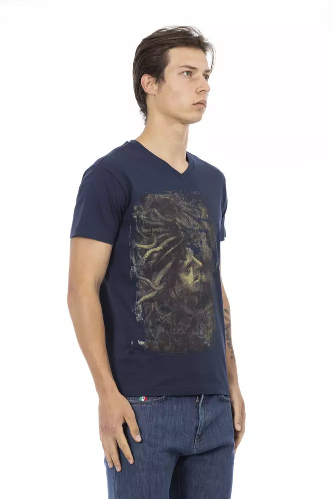 Trussardi Action Camiseta de Algodón Azul para Hombre