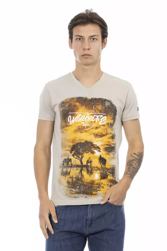Camiseta Trussardi Action para hombre de algodón, color beige