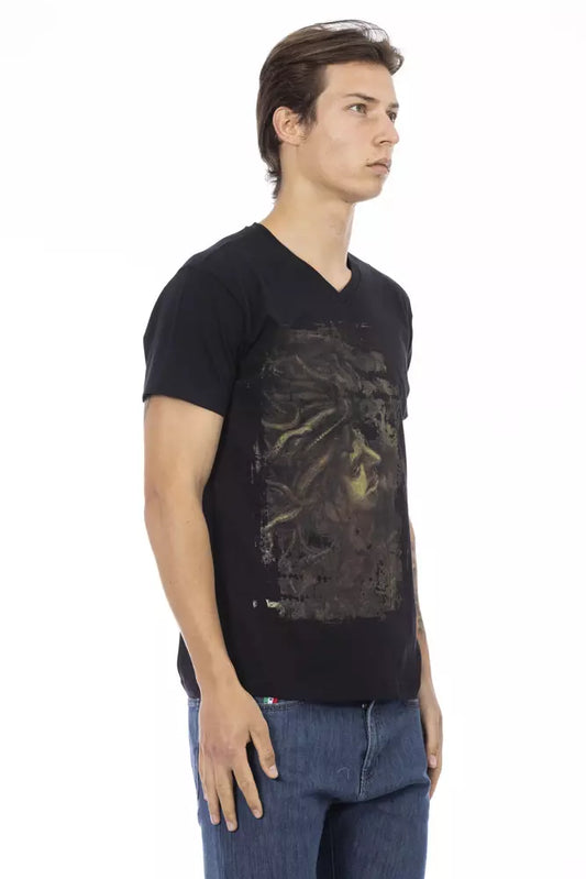 Camiseta de hombre Trussardi Action de algodón negro