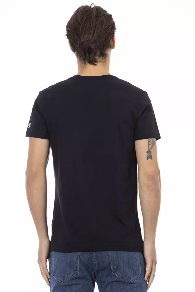 Camiseta Negra de Algodón Trussardi Action para Hombre
