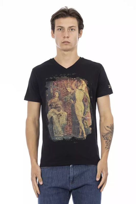 Trussardi Action Camiseta Negra de Algodón para Hombre
