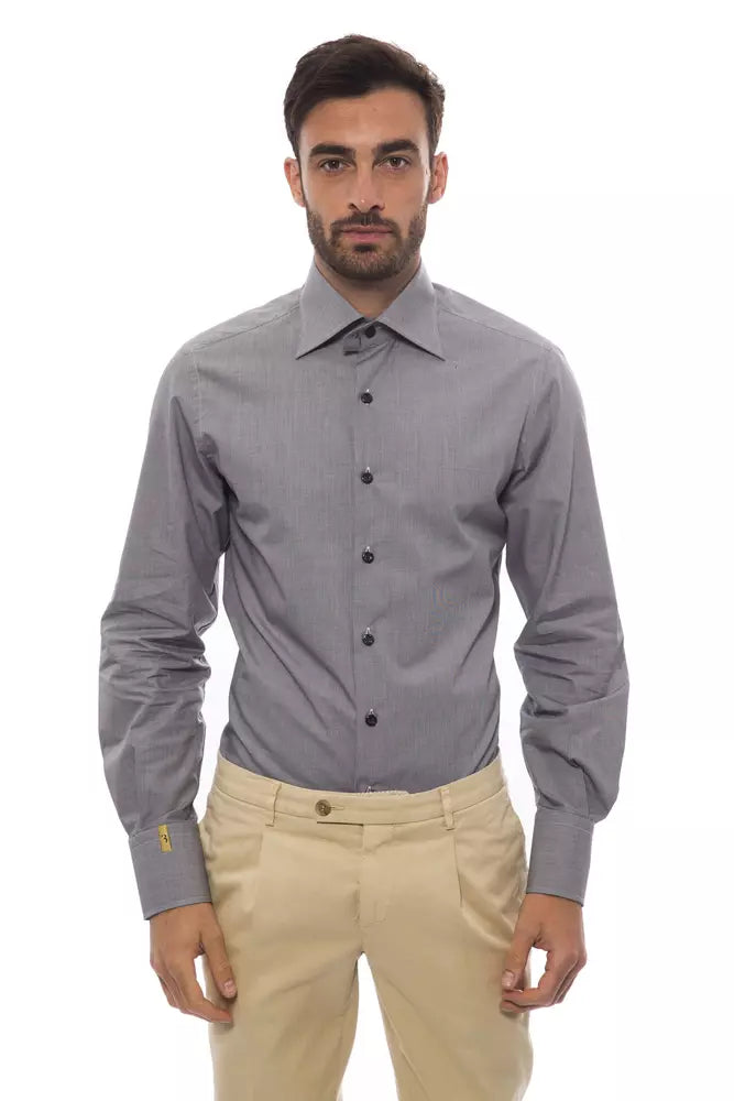 Camisa de hombre Billionaire Italian Couture de algodón negro