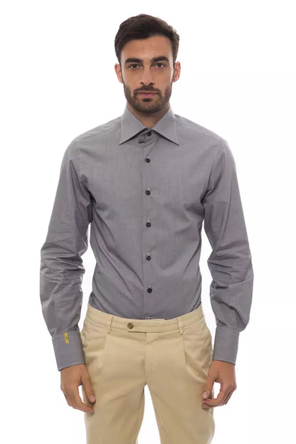 Camisa de hombre Billionaire Italian Couture de algodón negro