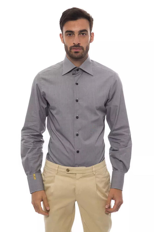 Camisa de hombre Billionaire Italian Couture de algodón negro