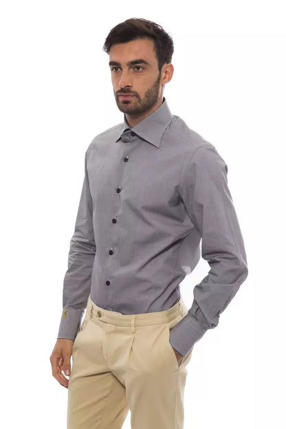 Camisa de hombre Billionaire Italian Couture de algodón negro