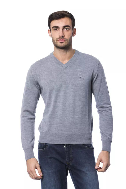 Suéter de hombre Billionaire Italian Couture de lana merino gris