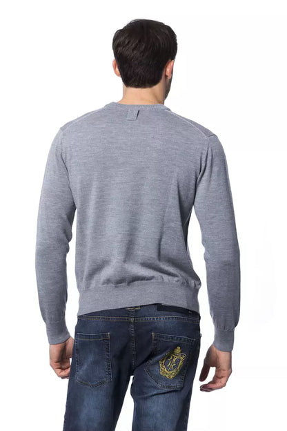 Suéter de hombre Billionaire Italian Couture de lana merino gris