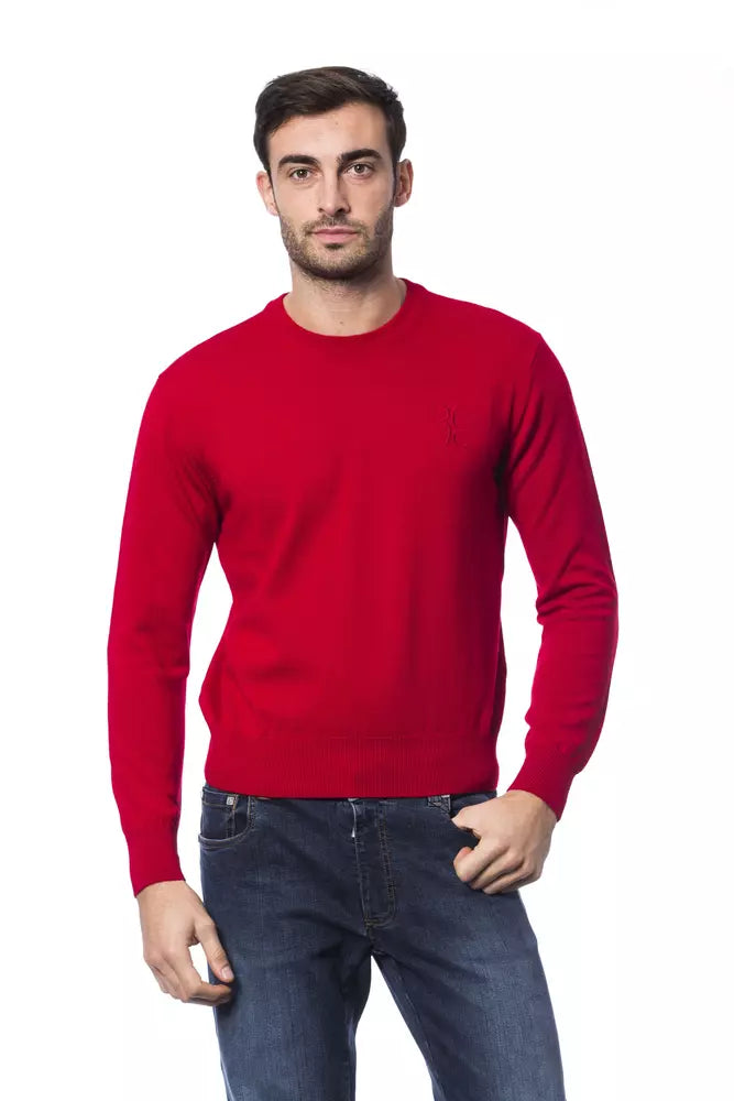 Suéter Billionaire Italian Couture de lana merina roja para hombre