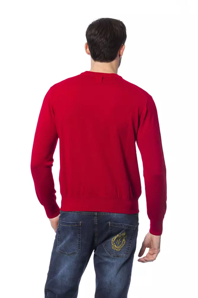 Suéter Billionaire Italian Couture de lana merina roja para hombre