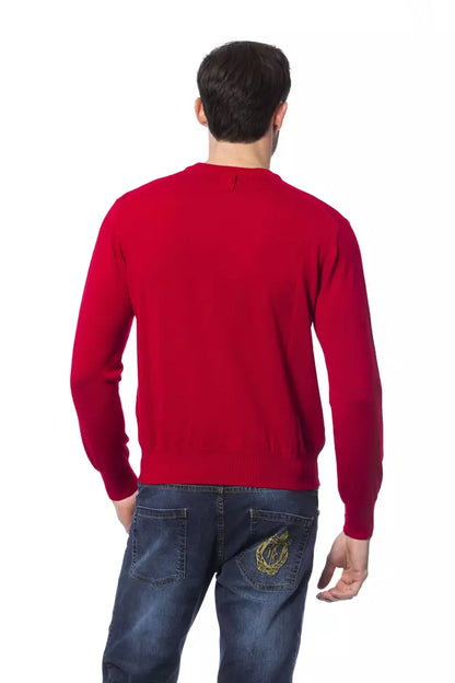 Suéter Billionaire Italian Couture de lana merina roja para hombre