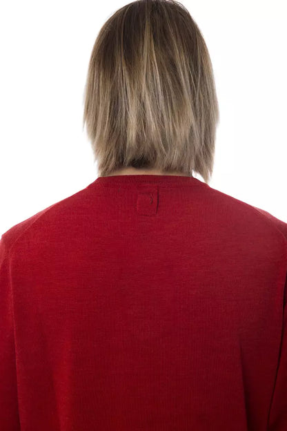 Suéter Billionaire Italian Couture de lana merina roja para hombre