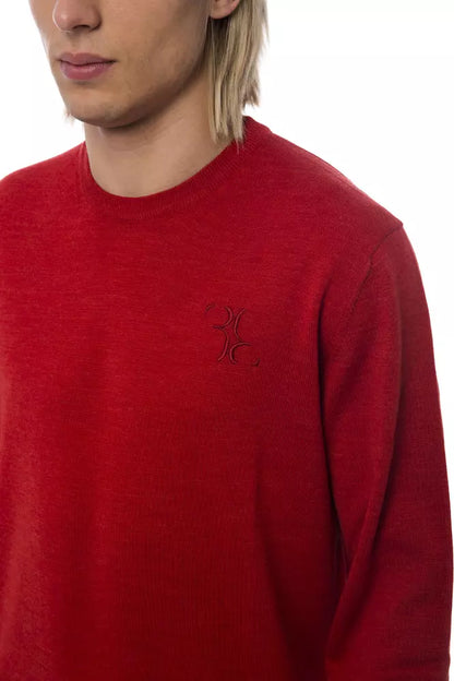 Suéter Billionaire Italian Couture de lana merina roja para hombre