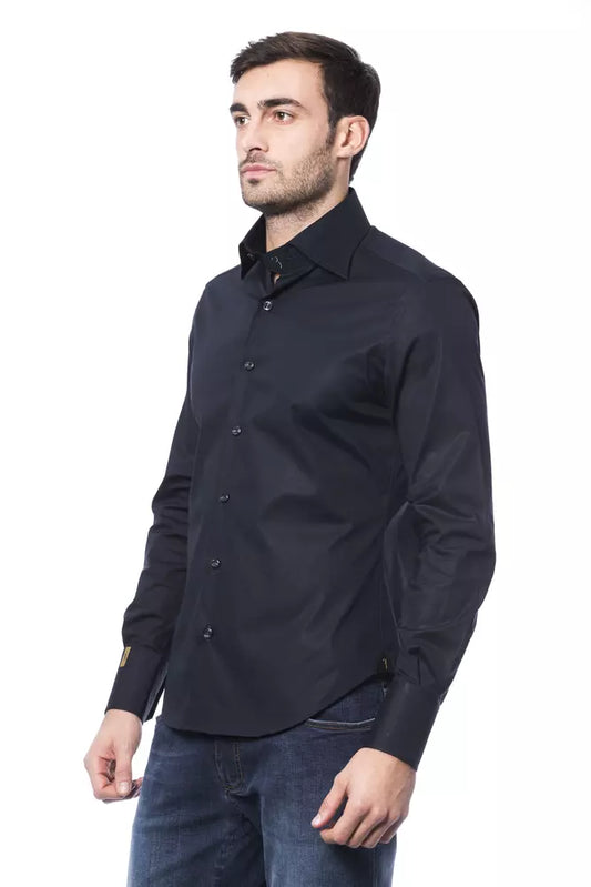 Camisa de hombre Billionaire Italian Couture de algodón azul