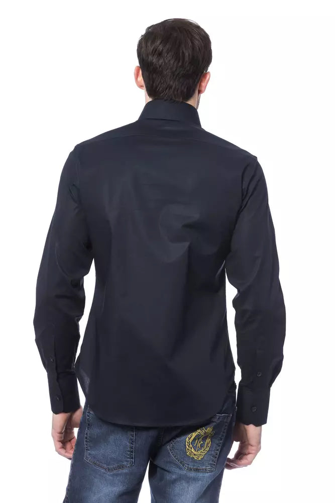 Camisa de hombre Billionaire Italian Couture de algodón azul