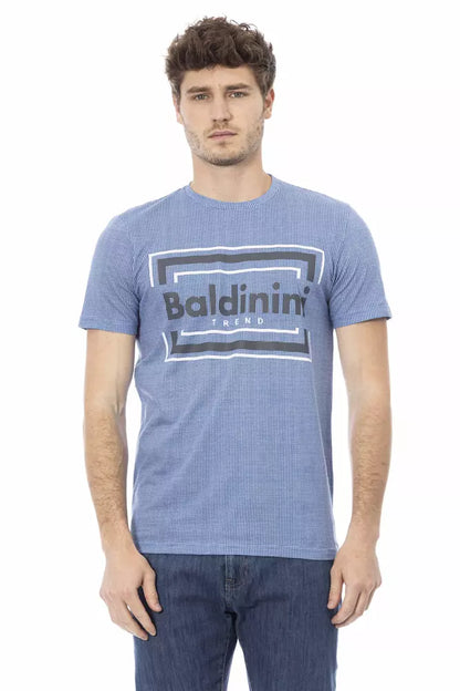 Baldinini Trend Camiseta de algodón celeste para hombre