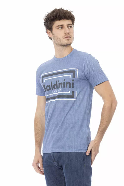 Baldinini Trend Camiseta de algodón celeste para hombre
